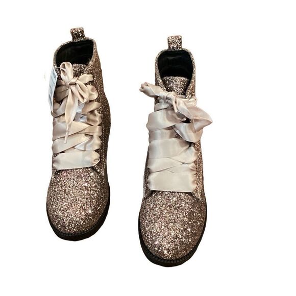 NWT Dirty Laundry Women's Glitter Combat Boots Sz 7.5 - Picture 8 of 11